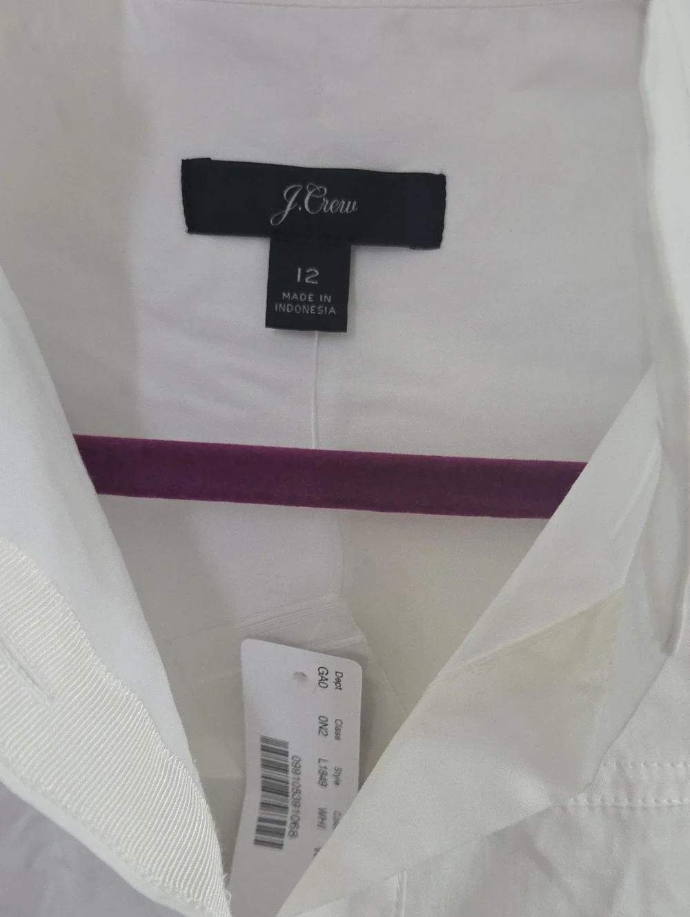 J Crew Henley White Poplin Top